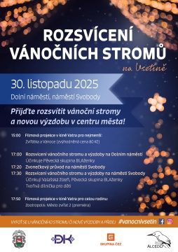 ROZSVÍCENÍ VÁNOČNÍCH STROMŮ NA VSETÍNĚ